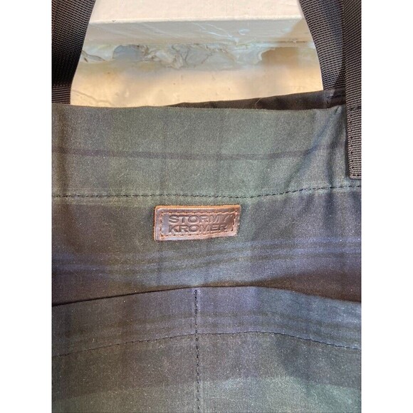 STORMY KROMER GREEN BLUE CHECK 13 X 15 DOUBLE HANDLE CANVAS TOTE - Picture 3 of 5